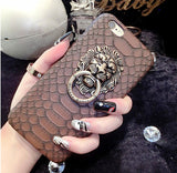 Metal lion head mobile phone case
